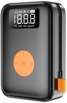 Портативный беспроводной шинный насос WiWU Wi-Ai003 черный автомобильный насос (6977703650792)