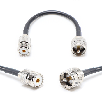 Пигтейл на кабель RG58 - 15 см / UHF male - UHF female / [PG0276]