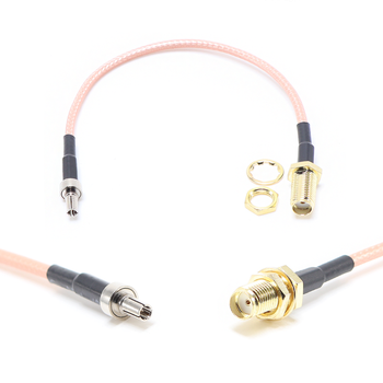 Пигтейл на кабель RG316 - 15 см / SMA female на панель, круглый 6.35 мм резьбовой - CRC9 male / [PG0106]
