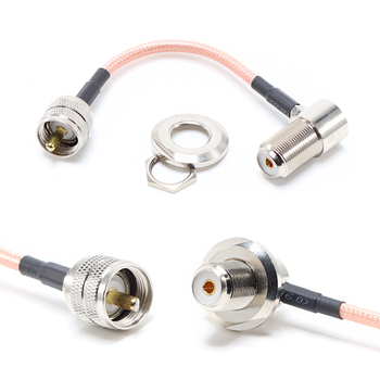 Пигтейл на кабель RG142 - 15 см / UHF male - UHF female / [PG0285]