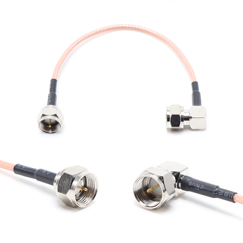Пигтейл на кабель RG316 - 15 см / F male - угловой F male / [PG0324]