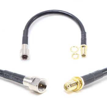 Пигтейл на кабель RG58 - 15 см / SMA female на панель, круглый 6.35 мм резьбовой - FME male / [PG0296]