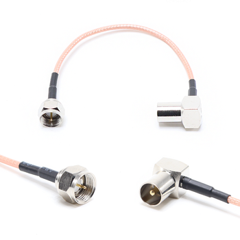 Пигтейл на кабель RG316 - 15 см / F male - угловой TV male / [PG0350]