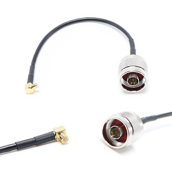 Пигтейл на кабель RG174 - 15 см / угловой MCX male - N male / [PG0393]