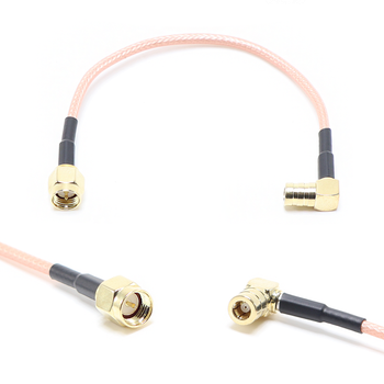 Пигтейл на кабель RG316 - 15 см / SMA male - угловой SMB female / [PG0046]