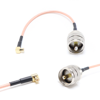 Пигтейл на кабель RG316 - 15 см / угловой MCX male - UHF male / [PG0404]