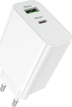 Сетевое зарядное устройство Borofone BA106A Stellar PD20W + QC3.0 Charger (EU) White