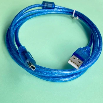 Кабель USB - Mini USB 5pin (1.5м, экранированный, толщина 5мм, силиконовый) для зарядки и передачи данных