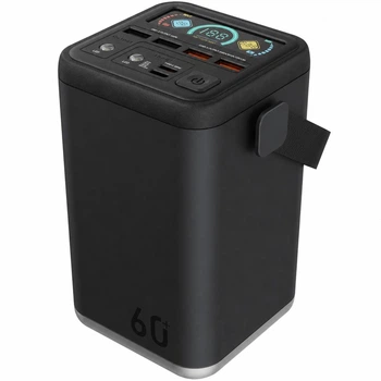 Потужний повербанк для ноутбука O2 Project 100000 mAh PD100W 2xType-C/4xUSB павербанк зі швидкою зарядкою, ліхтариком та кольоровим дисплеєм