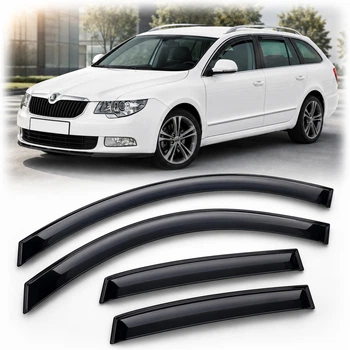 Дефлектори окон для Skoda Superb 2008-2015 Універсал на скотчі (Acrylic) AMS22008