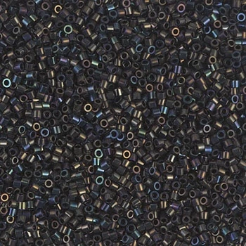 DBS-7 Бісер Miyuki Delica Beads Cut 15/0 (рубка прозорий бузкова основа з темно-золотим напиленням), 50 г
