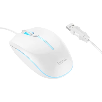 Проводная игровая мышь Hoco GM37 Wonderful с подсветкой, белая
