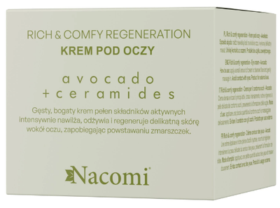 Krem pod oczy Nacomi Avocado + Ceramides Regenerujący 15 ml (5901878687964)