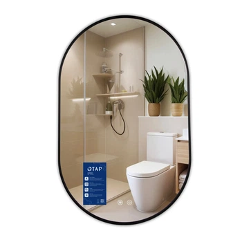 Дзеркало Qtap Scorpio (SC1) 500х800 з LED підсвічуванням Touch, з антизапотіванням, з димером, рег. темп. кольору чорне