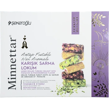 Лукум MINNETTAR 300 г ролл асорті гранат з фісташками И219