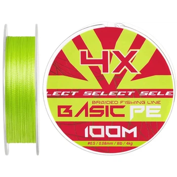Шнур Select Basic PE 100m (салатовый) #0.5/0.08mm 8lb/4kg