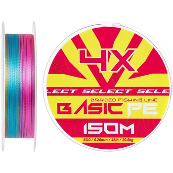 Шнур Select Basic PE 150m (разноцветный) #3.0/0.26mm 45lb/20.8kg