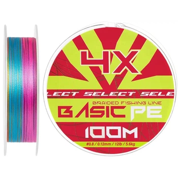 Шнур Select Basic PE 100m (різнокольоровий) #0.8/0.12mm 12lb/5.6kg