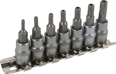 Набір торцевих головок з бітою TORX SPECIAL (Yato) 5-гранні, 7 предметів 1/4 (TS10, TS15, TS20, TS25, TS27, TS30, TS40) (YT-0461)
