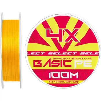 Шнур Select Basic PE 100m (оранжевый) #1.5/0.18mm 22lb/9.9kg