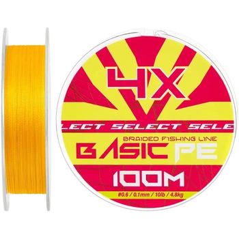 Шнур Select Basic PE 100m (оранжевый) #0.6/0.10mm 10lb/4.8kg