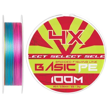 Шнур Select Basic PE 100m (різнокольоровий) #0.4/0.06mm 6lb/3kg