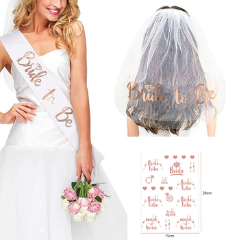 Комплект Для Дівич-Вечора 3 Предмети Bride to Be Рожеве Золото