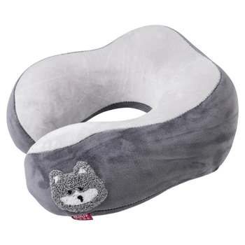 Подушка для шиї Lace is good U-подібна дорожня ортопедична наповнювач memory foam ефект памʼяті мʼякий плюш велюр анатомічна підтримка шиї та голови для подорожей сну в авто літаку потягу та офісі