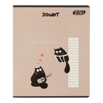 Зошит шкільний ZiBi Crazy Cat "Ромео, ти мій краш?" 48 аркушів клітинка (ZB.1703-26)