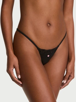 Трусики стринги женские хлопковые Victoria's Secret 802390697 XL Черные (1162946867)