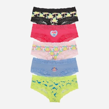 Набор трусиков слипов женских хлопковых Victoria's Secret 16642574 XL 5 шт Яркий микс (1161707058)
