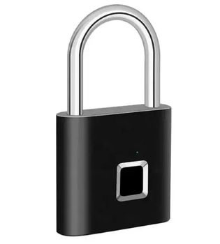 Умный навесной замок с отпечатком пальца, сенсорный биометрический замок, USB-зарядка, до 10 отпечатков, для сумки, шкафчика и чемодана (203)