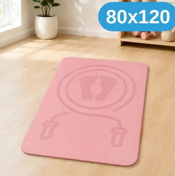 Килимок для скакалки 80×120 см — спортивний килимок для домашніх тренувань, фітнесу та кардіо рожевий KT9000303