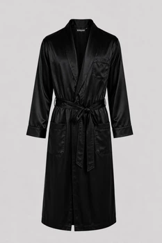 Довгий чоловічий халат із віскозного шовку BOBRAND «Midnight Desires» - 2XL