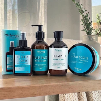 Набір косметики для догляду за волоссям Top Beauty Rosemary 4 в 1 (шампунь, бальзам, скраб, тонік)