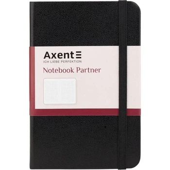 Блокнот Axent Partner 8301-01-A 95х140 мм 96 листов в клетку на резинке черный