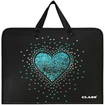 Папка-портфель CLASS 5635-25C HEART 35x25 5 см с ручками пластиковая 600 мкм