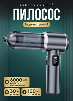 Автомобильный пылесос аккумуляторный 4в1 18000 Па 6000 мАч LED дисплей HEPA фильтр беспроводной мини пылесос для машины и дома портативный черный