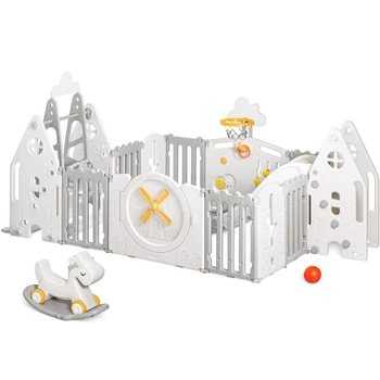 Манеж-трансформер для детей 4 в 1 "Forto" Mealux KD-C051 Grey/White