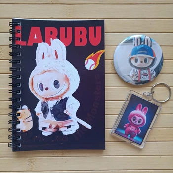 Набір Labubu Лабубу блокнот значок брелок 23932
