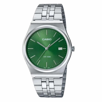 Мужские часы Casio MTP-B145D-3A зеленые 50 м