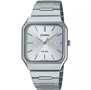 Мужские часы Casio MTP-B185D-7A белые 50 м