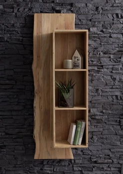 Дизайнерская настенная полка из массива дерева Live Edge, декоративный стеллаж для книг и декора, стиль лофт