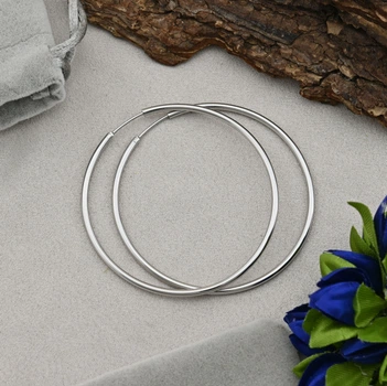 Сережки кільця Xuping 27805 розмір 55х2 мм вага 8.9 г позолота Біле Золото