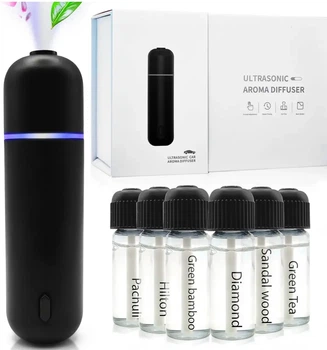 Автомобільний електронний дифузор Ultrasonic Car Aroma Diffuser Black та 6 ароматів