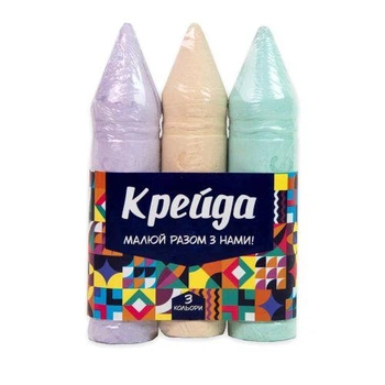 Набір крейди "Олівець", кольорової, 15 см, 3 штуки 4863489