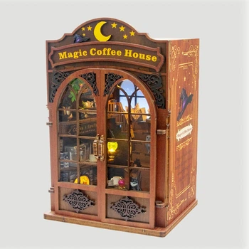 Конструктор DIY «Румбокс Magic Coffee House» с LED-подсветкой | Миниатюрная кофейня