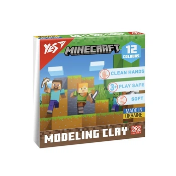 Пластилин YES Minecraft 12 цветов 240 г набор для лепки