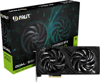 Видеокарта GeForce RTX 4060 8GB Palit Dual (NE64060019P1-1070D) Б/У