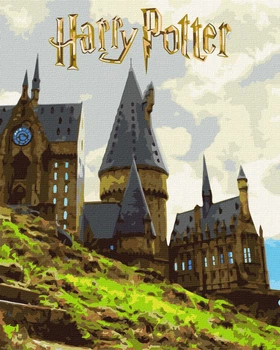 Картина по номерам Ideyka WB Harry Potter: Пейзаж Хогвартса с красками металлик 40х50 см (KHO5232)
